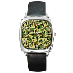 Camo Woodland Square Metal Watch by sifis