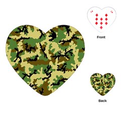 Camo Woodland Playing Cards (heart)  by sifis