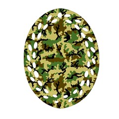 Camo Woodland Oval Filigree Ornament (two Sides) by sifis