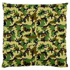 Camo Woodland Large Flano Cushion Case (one Side) by sifis