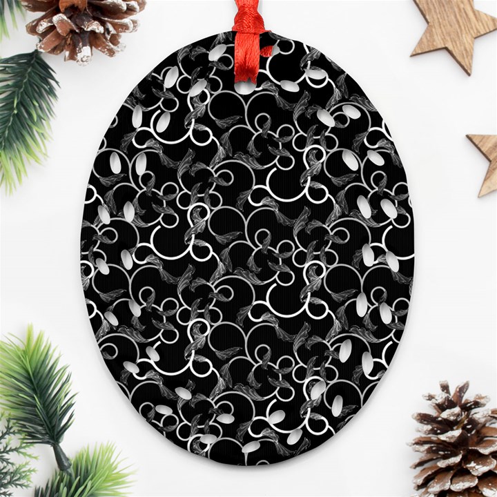 Pattern Oval Filigree Ornament (Two Sides)