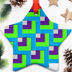 Geometric 3d Mosaic Bold Vibrant Ornament (star) by Amaryn4rt