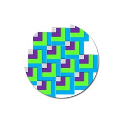 Geometric 3d Mosaic Bold Vibrant Magnet 3  (round) by Amaryn4rt