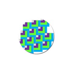 Geometric 3d Mosaic Bold Vibrant Golf Ball Marker by Amaryn4rt