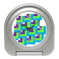 Geometric 3d Mosaic Bold Vibrant Travel Alarm Clocks by Amaryn4rt