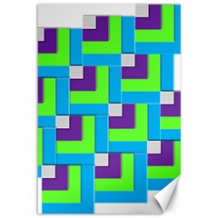 Geometric 3d Mosaic Bold Vibrant Canvas 12  X 18   by Amaryn4rt