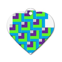 Geometric 3d Mosaic Bold Vibrant Dog Tag Heart (one Side) by Amaryn4rt