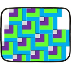 Geometric 3d Mosaic Bold Vibrant Fleece Blanket (mini) by Amaryn4rt