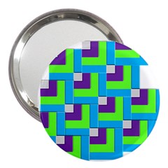 Geometric 3d Mosaic Bold Vibrant 3  Handbag Mirrors by Amaryn4rt