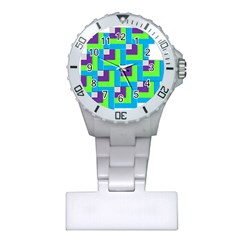 Geometric 3d Mosaic Bold Vibrant Plastic Nurses Watch by Amaryn4rt