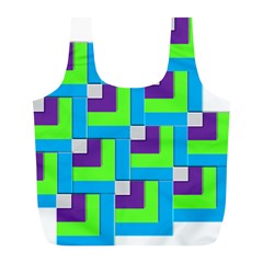 Geometric 3d Mosaic Bold Vibrant Full Print Recycle Bags (l)  by Amaryn4rt