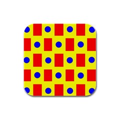 Pattern Design Backdrop Rubber Square Coaster (4 Pack)  by Amaryn4rt