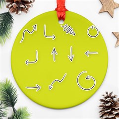 Arrow Line Sign Circle Flat Curve Ornament (round) by Amaryn4rt