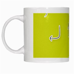 Arrow Line Sign Circle Flat Curve White Mugs by Amaryn4rt