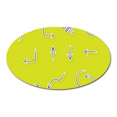 Arrow Line Sign Circle Flat Curve Oval Magnet by Amaryn4rt