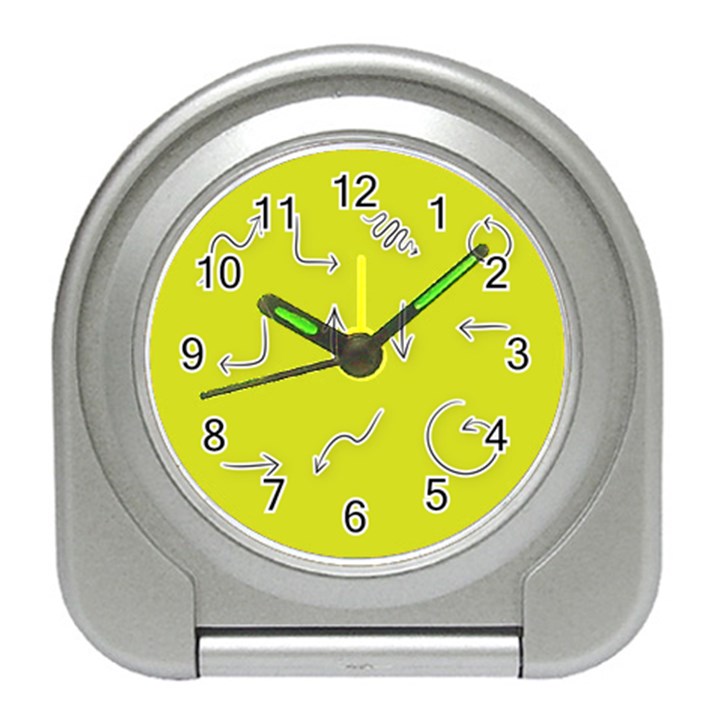 Arrow Line Sign Circle Flat Curve Travel Alarm Clocks