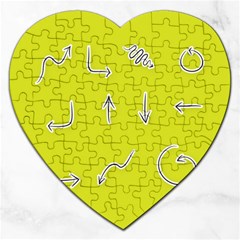 Arrow Line Sign Circle Flat Curve Jigsaw Puzzle (heart) by Amaryn4rt