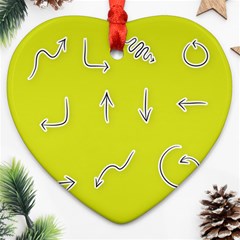 Arrow Line Sign Circle Flat Curve Heart Ornament (two Sides) by Amaryn4rt