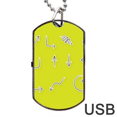 Arrow Line Sign Circle Flat Curve Dog Tag Usb Flash (one Side) by Amaryn4rt