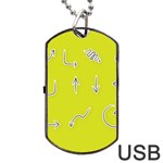 Arrow Line Sign Circle Flat Curve Dog Tag USB Flash (One Side) Front