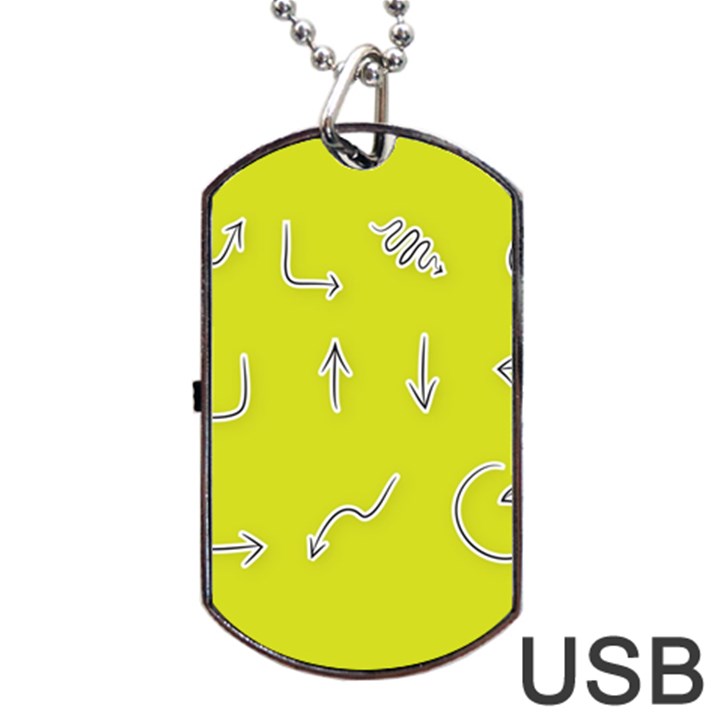 Arrow Line Sign Circle Flat Curve Dog Tag USB Flash (One Side)