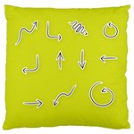 Arrow Line Sign Circle Flat Curve Large Cushion Case (One Side) Front