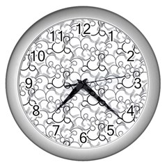 Pattern Wall Clocks (silver)  by Valentinaart