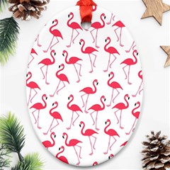 Flamingo Pattern Ornament (oval) by Valentinaart