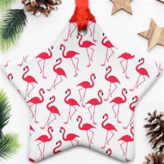 Flamingo Pattern Ornament (star) by Valentinaart