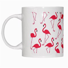 Flamingo Pattern White Mugs by Valentinaart