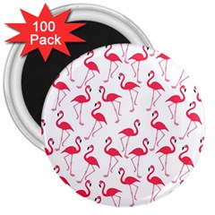 Flamingo Pattern 3  Magnets (100 Pack) by Valentinaart