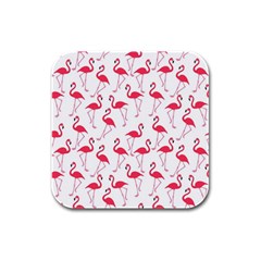 Flamingo Pattern Rubber Square Coaster (4 Pack)  by Valentinaart