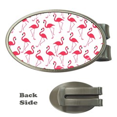 Flamingo Pattern Money Clips (oval)  by Valentinaart