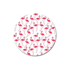 Flamingo Pattern Magnet 3  (round) by Valentinaart