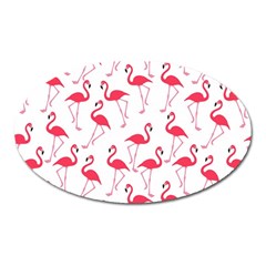 Flamingo Pattern Oval Magnet by Valentinaart