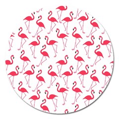 Flamingo Pattern Magnet 5  (round) by Valentinaart