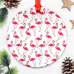 Flamingo Pattern Round Ornament (two Sides) by Valentinaart