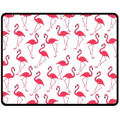 Flamingo Pattern Fleece Blanket (medium)  by Valentinaart