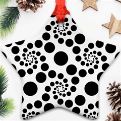 Dot Dots Round Black And White Ornament (star) by Amaryn4rt