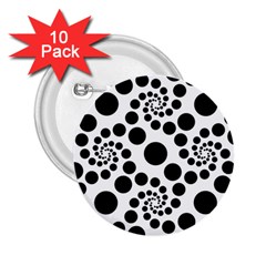 Dot Dots Round Black And White 2 25  Buttons (10 Pack)  by Amaryn4rt