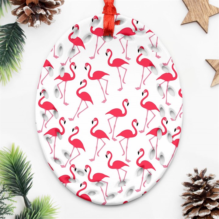 Flamingo pattern Ornament (Oval Filigree)