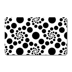 Dot Dots Round Black And White Magnet (rectangular) by Amaryn4rt