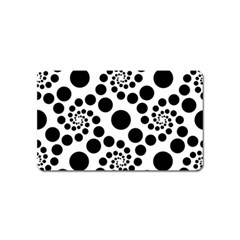 Dot Dots Round Black And White Magnet (name Card) by Amaryn4rt