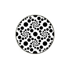 Dot Dots Round Black And White Hat Clip Ball Marker by Amaryn4rt