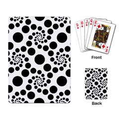 Dot Dots Round Black And White Playing Card by Amaryn4rt