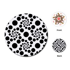 Dot Dots Round Black And White Playing Cards (round)  by Amaryn4rt