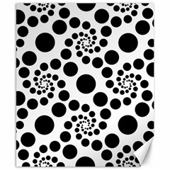 Dot Dots Round Black And White Canvas 8  X 10  by Amaryn4rt