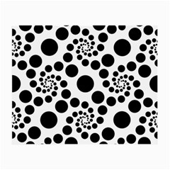 Dot Dots Round Black And White Small Glasses Cloth (2-side) by Amaryn4rt