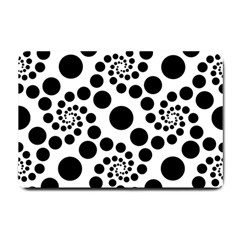 Dot Dots Round Black And White Small Doormat  by Amaryn4rt