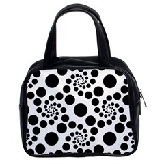 Dot Dots Round Black And White Classic Handbags (2 Sides) by Amaryn4rt